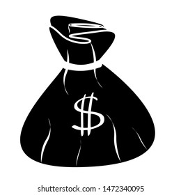 Dollar Money Bag, Money bag with dollar sign, Money Bag Icon vector in trendy flat style isolated on white background for your web site design, logo, app, UI - vector