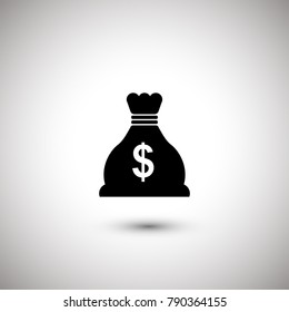 Dollar money bag vector icon