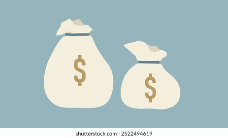 dollar money bag vector illustration for world news design element about finance, banking and investment. Symbol of money resulting from profit sharing and capital gains