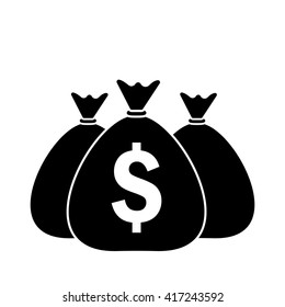 Dollar money bags icon USD