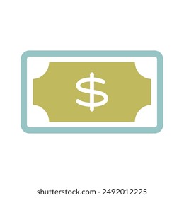 Dollar money banknote icon. E-commerce sign. Graph symbol for your web site design, logo, app, UI. Vector illustration, EPS10.