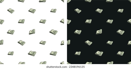 dollar money bundle seamless repeating pattern for wrapping purpose and fabric print 2d illustration in vector format