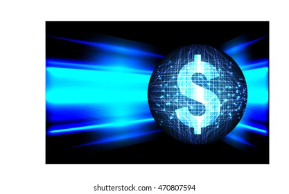 Dollar money business finance, Safety concept, Closed Padlock on digital background, abstract cyber future technology concept background, security. key. vector