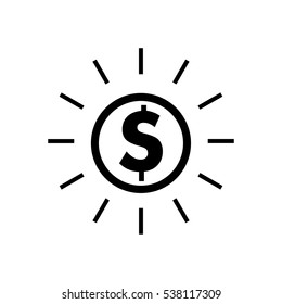 dollar money cent Icon Vector Illustration