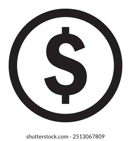 Dollar money coin icon. Flat illustration of dollar money coin vector icon for web design. Money icon. Dollar icon.