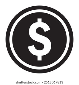 Dollar money coin icon. Flat illustration of dollar money coin vector icon for web design. Money icon. Dollar icon.