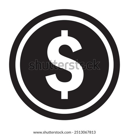 Dollar money coin icon. Flat illustration of dollar money coin vector icon for web design. Money icon. Dollar icon.