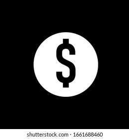 Dollar money coin icon vector illustration. Design gold linear flat symbol.