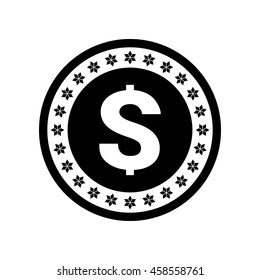 Dollar money coin icon - Vector