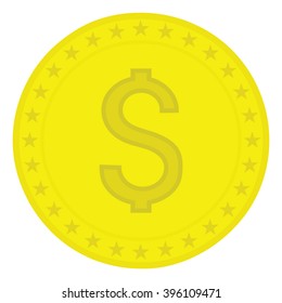 Dollar money coin in perspective vector design elements
