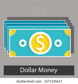 Dollar money concept. Creative idea design. Flat vector illustration for template, brochure, web page or presentation.