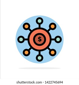 Dollar, Money, Connection, Seeding, Financial Abstract Circle Background Flat color Icon