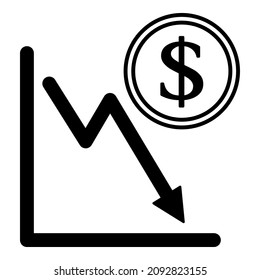 Dollar Money Currency Flat Icon Isolated On White Background