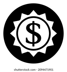 Dollar Money Currency Flat Icon Isolated On White Background