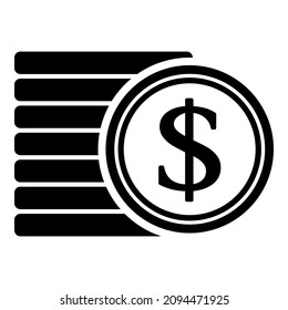 Dollargeld-Flat-Symbol einzeln auf weißem Hintergrund
