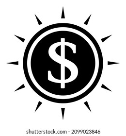 Dollar Money Currency Flat Icon Isolated On White Background