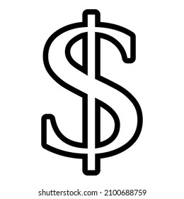 Dollar Money Currency Flat Icon Isolated On White Background