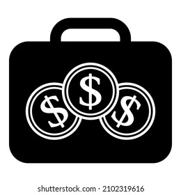 Dollar Money Currency Flat Icon Isolated On White Background