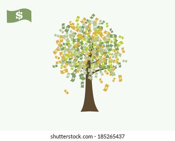Dollar money currency growing tree 