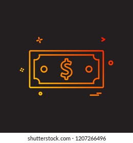 dollar money currency icon vector design
