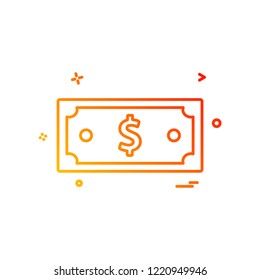 dollar money currency icon vector design