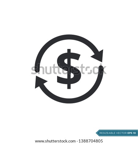 Dollar Money Currency Icon Vector Template Flat Design