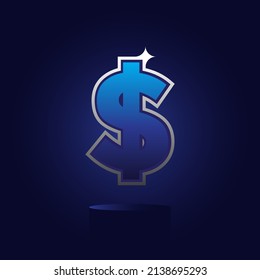 Dollar money currency on abstract technology background. Business finance Money exchange concept.