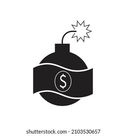 Diseño de icono de explosión de dinero en dólares aislado en fondo blanco