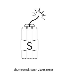 Dollar money explosion icon design isolated on white background