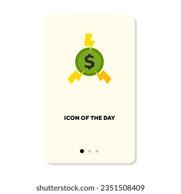 Dollar money flat vector icon. Green coin isolated. Money concept. Vector illustration symbol elements for web design and apps