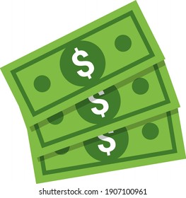 Dollar money icon. Cash sign bill symbol flat payment, dollar currency icon.