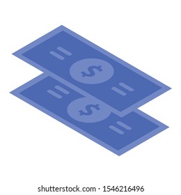 Dollar money icon. Isometric of dollar money vector icon for web design isolated on white background