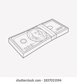 Dollar money icon line element. Vector illustration of dollar money icon line isolated on clean background for your web mobile app logo design.