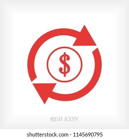 dollar money icon, stock vector illustration flat design