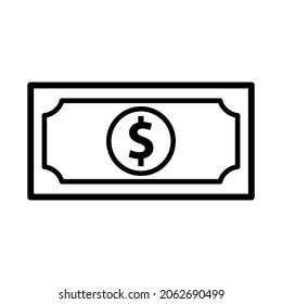 Dollar money icon in trendy vector design 