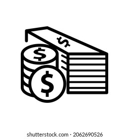 Icono de dinero en dólares en diseño vectorial de moda 