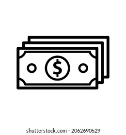 Dollar money icon in trendy vector design 