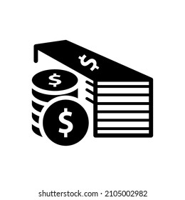 Icono de dinero en dólares en la ilustración de diseño vectorial de moda