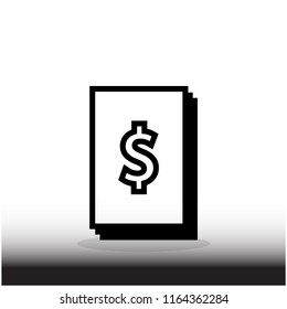 dollar money icon vector