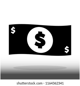 dollar money icon vector