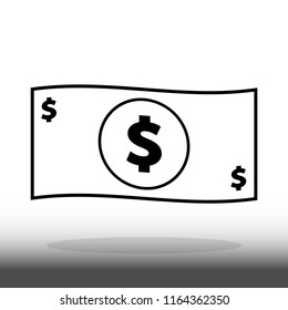 dollar money icon vector