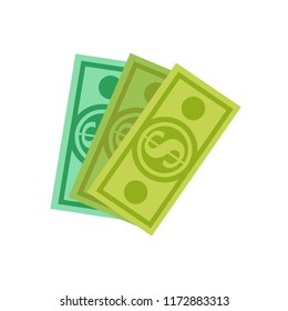 Dollar money icon vector.