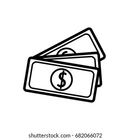 dollar money  icon vector 