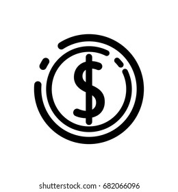 dollar money  icon vector 