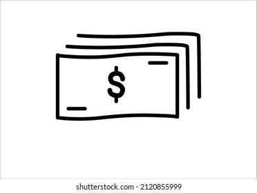 dollar money icon vector drawing 