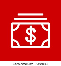 Dollar Money Icon Vector Fat Design Editable Stroke. 512x512 Pixel Perfect.