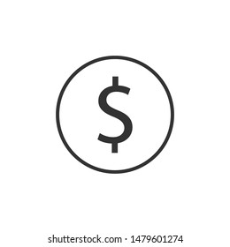 Dollar, money icon. Vector illustration, flat design.