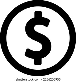 Icono de dinero en dólares diseño de plantilla de ilustración vectorial de moda en fondo blanco..eps
