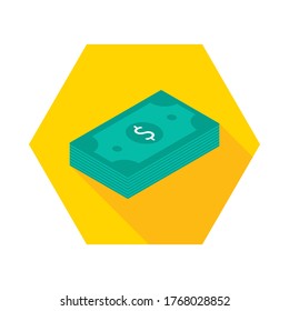 Dollar Money icon vector isometric. Flat style vector illustration.