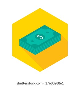 Dollar Money icon vector isometric. Flat style vector illustration.